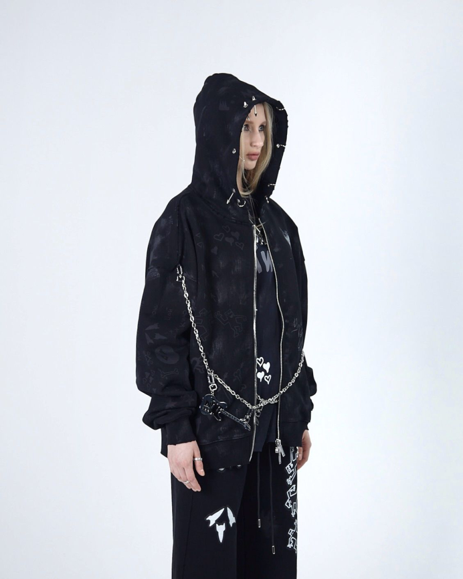 Худи ZIP KINO ХУДИ BAND BLACK ASIA ST 71, цвет: Черный, Ast71.kino-ziphood-band-bl купить онлайн