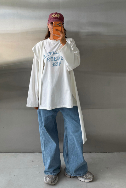 Лонгслив Крест-накрест Label .B, цвет: белый,  купить онлайн