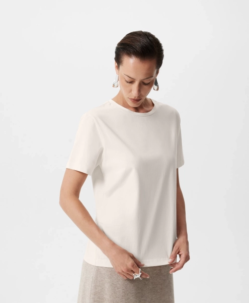 Футболка прямой свободной формы GLVR, цвет: молочный, 225G33GAC1201 купить онлайн