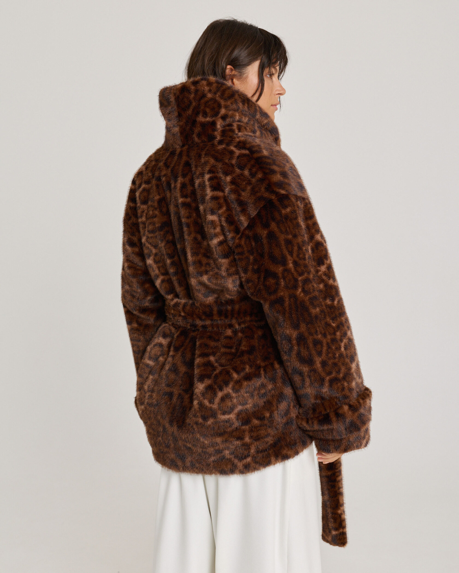 Пальто меховое LEOPARD Anmuse, цвет: разноцветный, FUR25W184-LEO купить онлайн