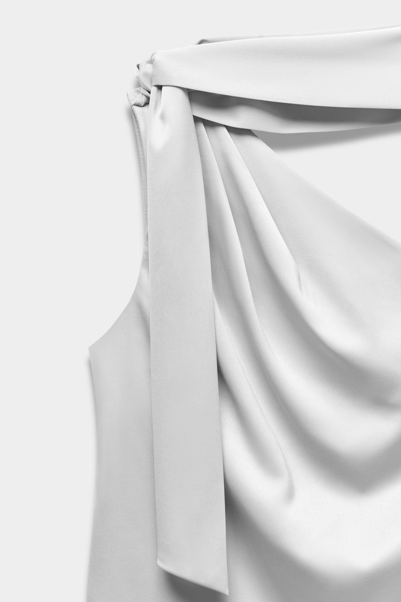 Топ на одно плечо из сатина