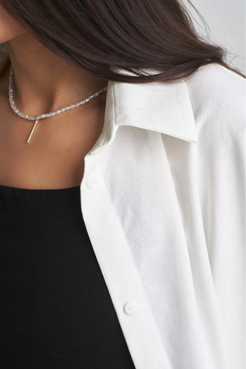 Костюм лён с шортами White Erist store, цвет: белый, НФ-00002313 купить онлайн