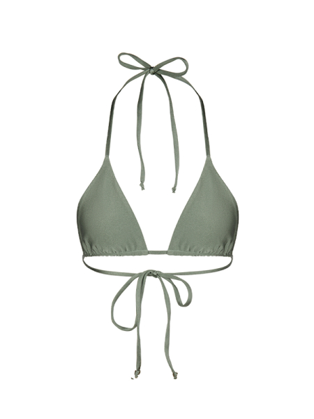 TRIANGLE Khaki - Gold DUO | Двухсторонний верх купальника на завязках