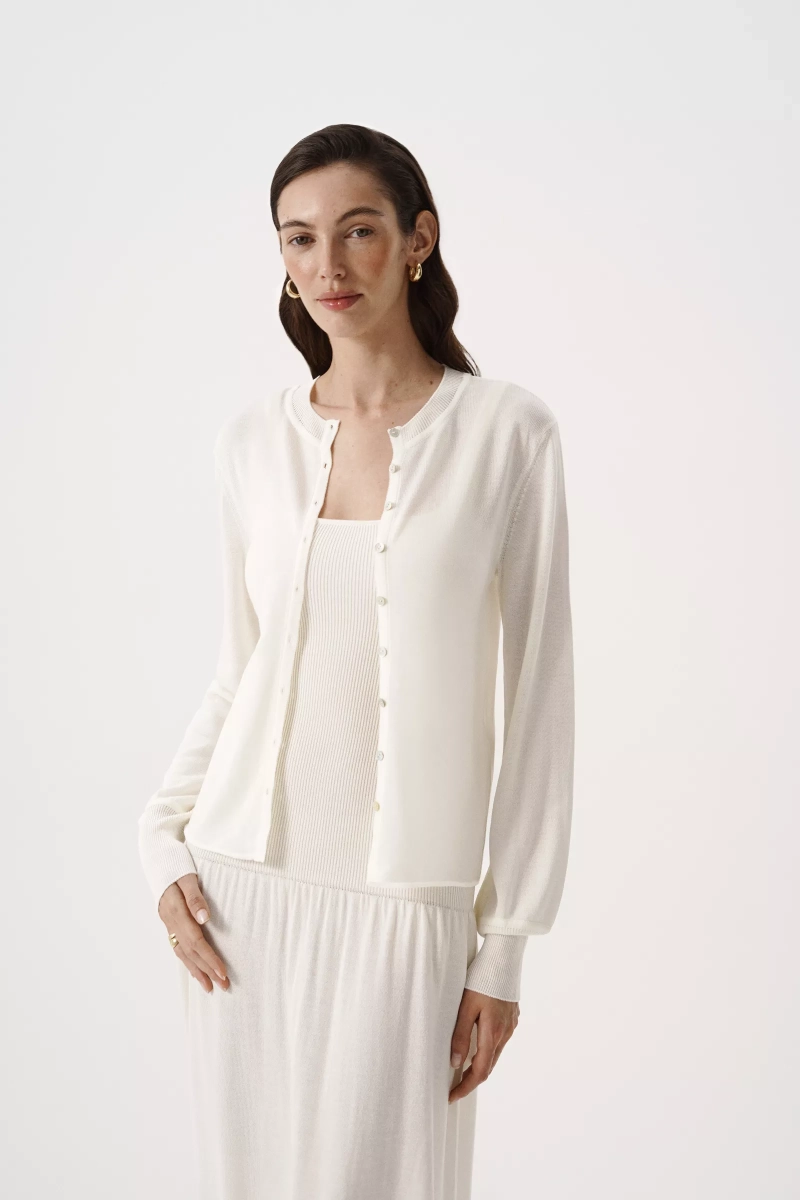 Кардиган из лиоцелла и шерсти Charmstore, цвет: молочный, 305-588119-111 купить онлайн