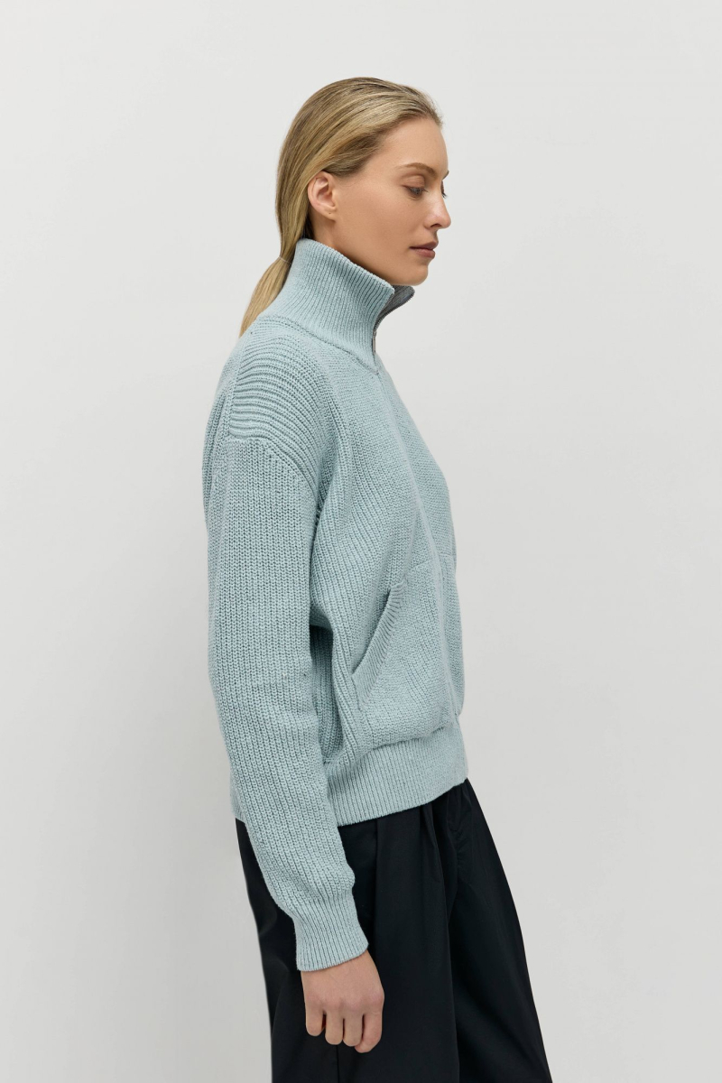 Кардиган на молнии из переработанного хлопка AROUND, цвет: голубой, 259_27C04 купить онлайн