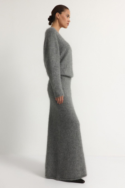 Юбка из смесовой ангорской шерсти TOPTOP, цвет: серый, TTS.072.18201.800 купить онлайн