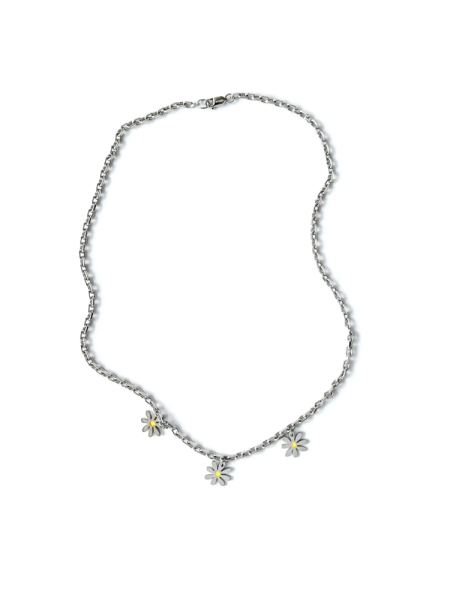 Серебряное колье-чокер «Ромашка»