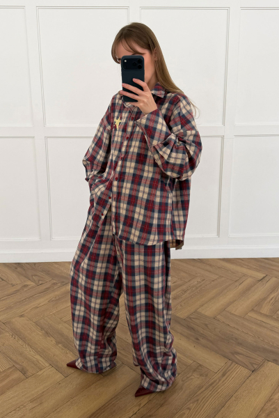 Рубашка объемная в клетку Label .B, цвет: сине-красный, ТР.06.4.0424/2BL/R купить онлайн