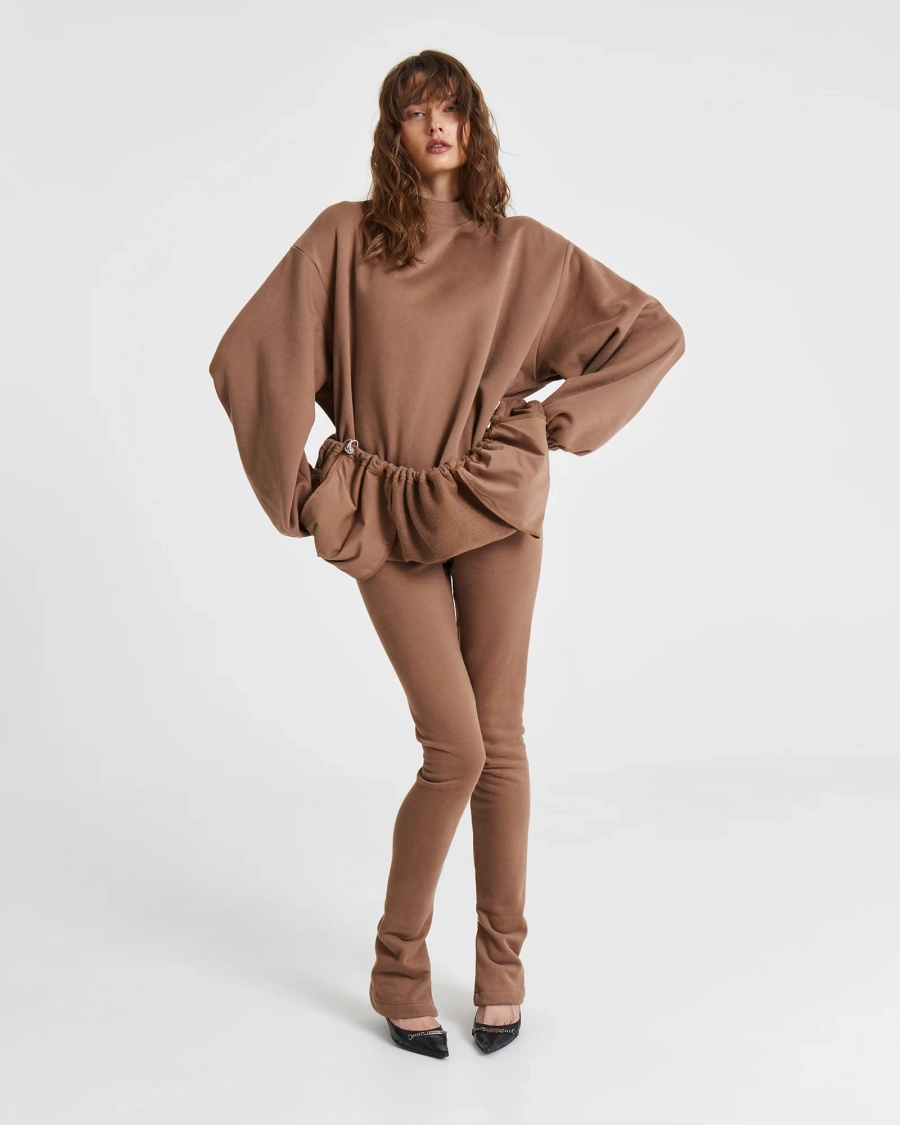 Свитшот баллон на кулиске NUT Anmuse, цвет: коричневый,  купить онлайн