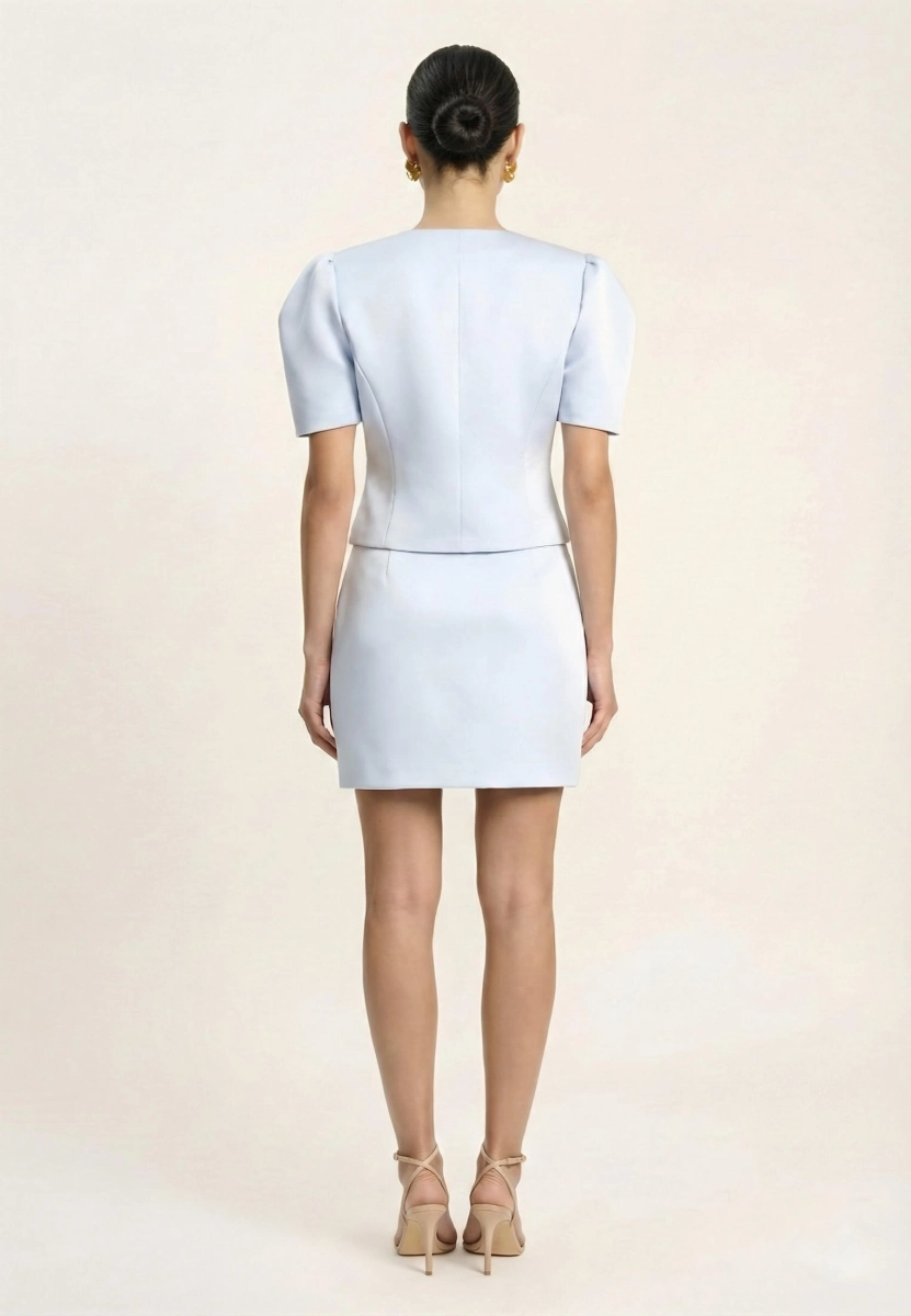 Жакет с объемными рукавами из сатина REFERT, цвет: голубой, 04-3860/4-2511 купить онлайн