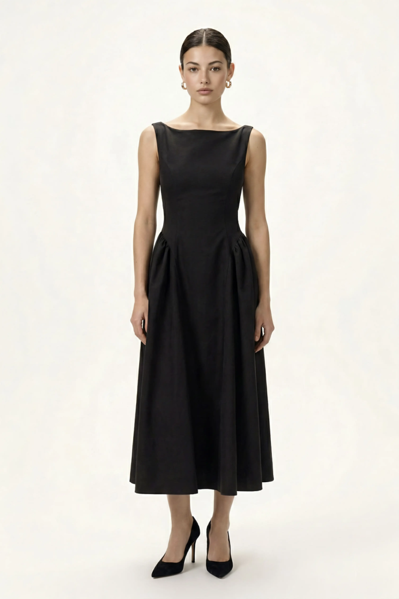 Платье миди с пышной юбкой