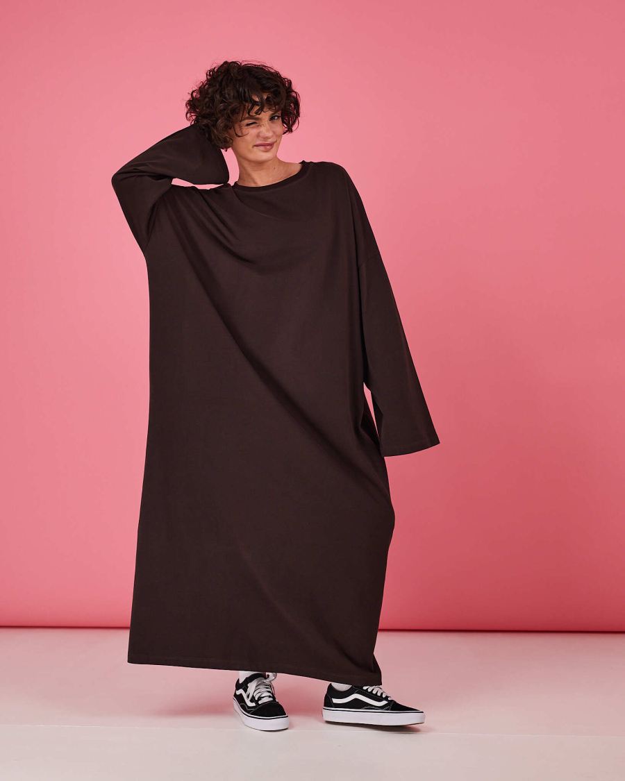 Платье-лонгслив TABOO, цвет: шоколад, DrLong-Choc купить онлайн