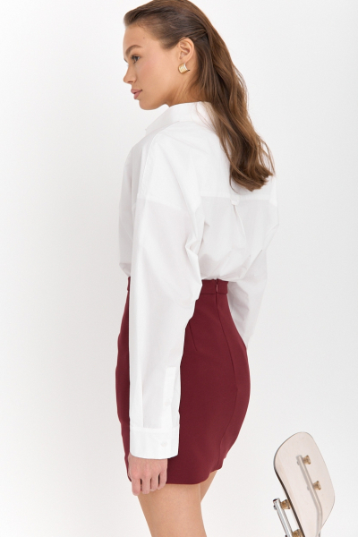 Юбка мини прямого кроя Ricoco, цвет: винный, 6095/1 купить онлайн