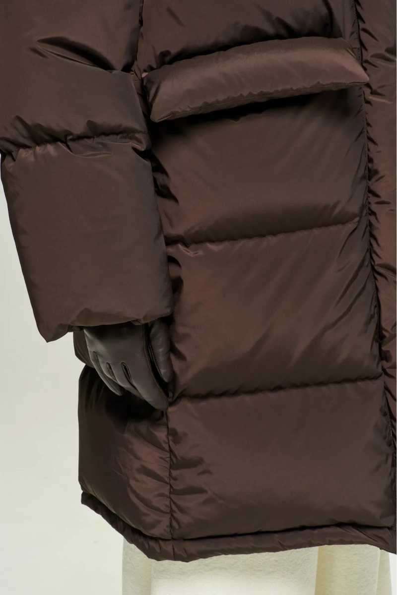 Пуховик удлиненный Brown Erist store, цвет: коричневый, НФ-00002830 купить онлайн