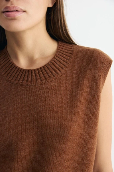 Жилет вязаный из кашемира и шерсти Daisyknit, цвет: коричневый  |новая коллекция купить онлайн