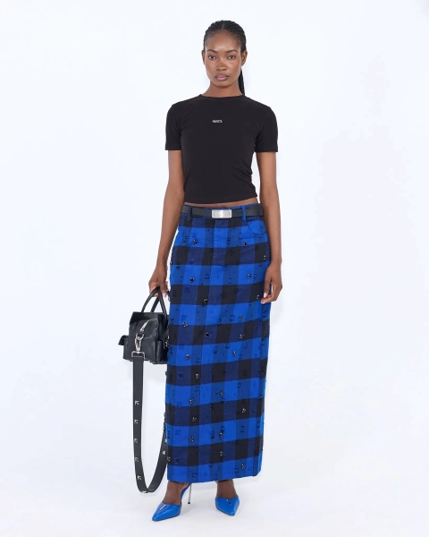 Юбка макси PLAID BLUE ASIA ST 71, цвет: синий, Ast71.skirt-plaid-blue купить онлайн