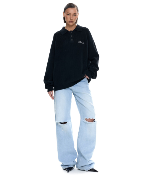 Вязаное поло Suborbia, цвет: Черный, 007129 купить онлайн