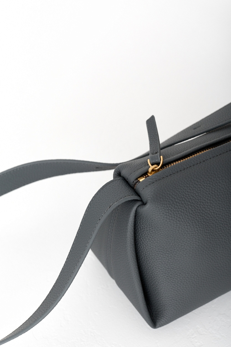 Сумка-хобо из зернистой кожи Ricoco, цвет: серый bag12/2 купить онлайн