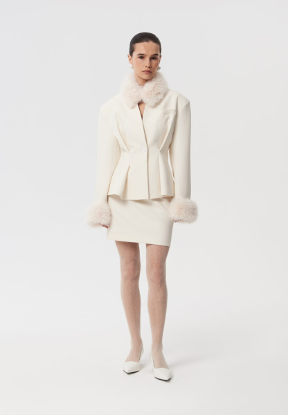 Жакет с мехом "Secret" CHUBA, цвет: молочный,  купить онлайн