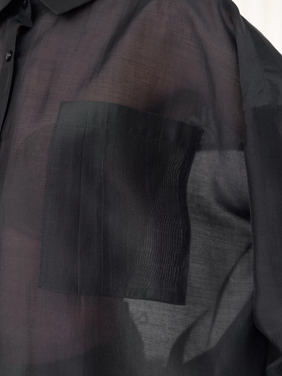 Блуза-рубашка воздушная I.B.W., цвет: Черный, BL030 купить онлайн