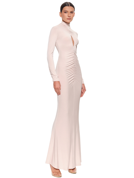 Платье макси с драпировкой SODAMODA, цвет: бежевый, 12563 купить онлайн