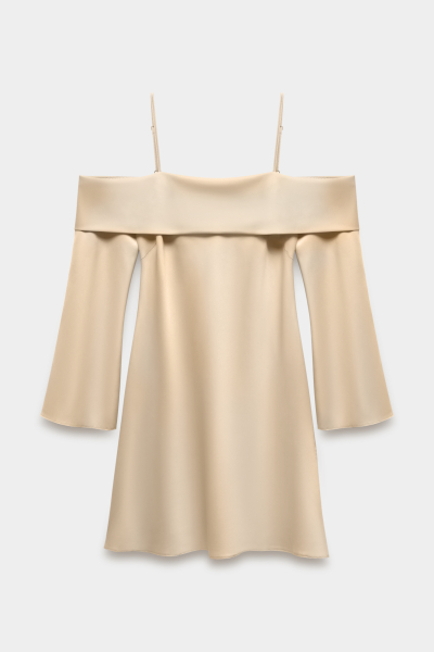 Платье из сатина с открытыми плечами REFERT, цвет: слоновая кость, 08-3032/7-2511 купить онлайн