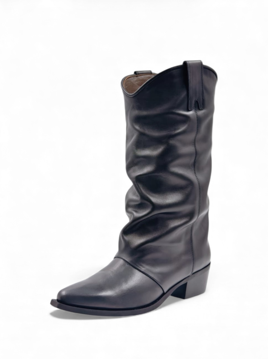 Сапоги демисезонные из натуральной кожи GRANDERA, цвет: Черный 288-11929 (901) купить онлайн