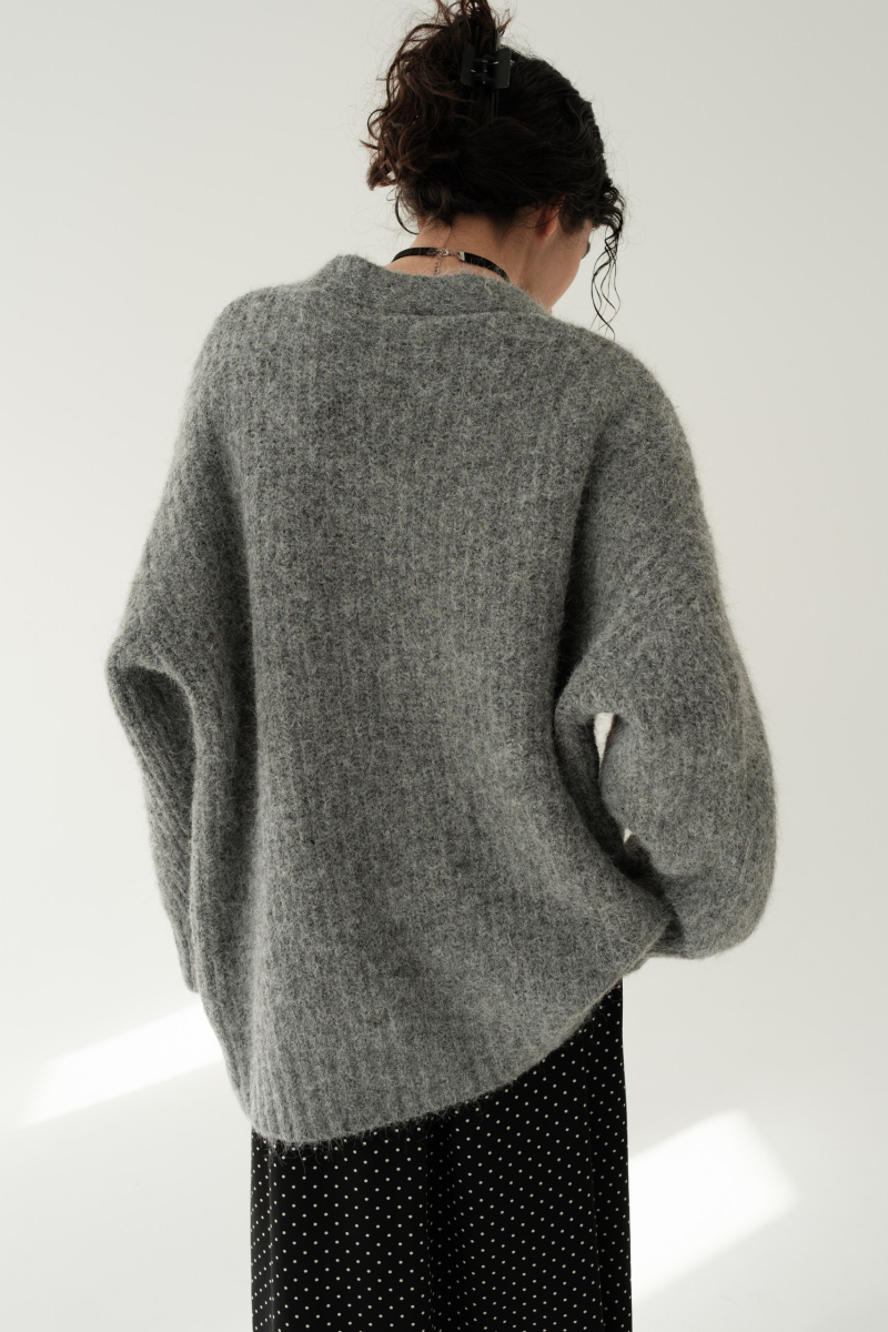 Кардиган из шерсти НИ ИМЕНИ, НИ ПОХОЖИХ, цвет: серый, 00-00000377 купить онлайн