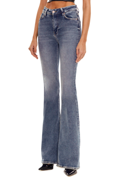 Расклешенные джинсы стрейч SODAMODA, цвет: синий, 10085 купить онлайн