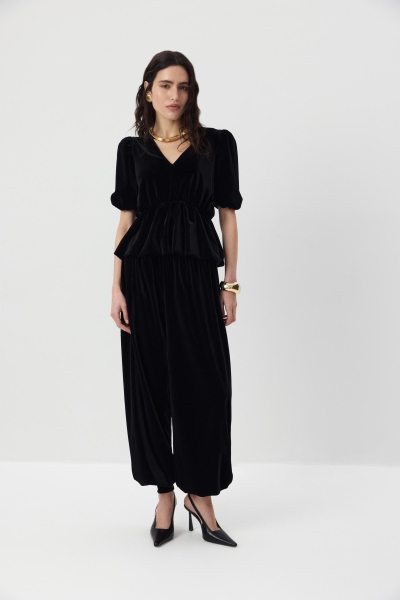 Блуза из бархата Charmstore, цвет: Черный, 102-48542-880 купить онлайн