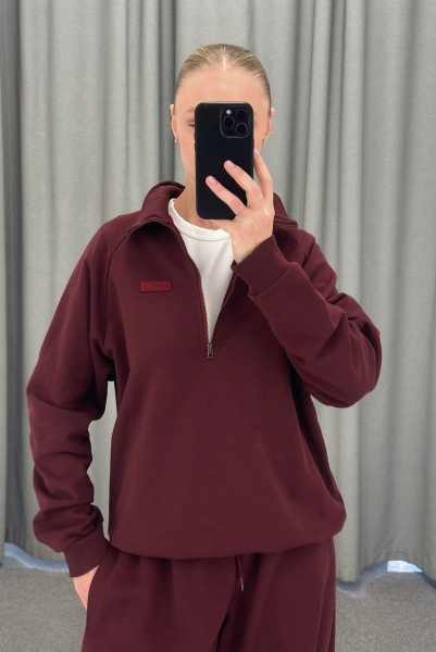 Свитшот на молнии BURGUNDY Label .B, цвет: burgundy, Tp.02.3.3756.1125BRD купить онлайн