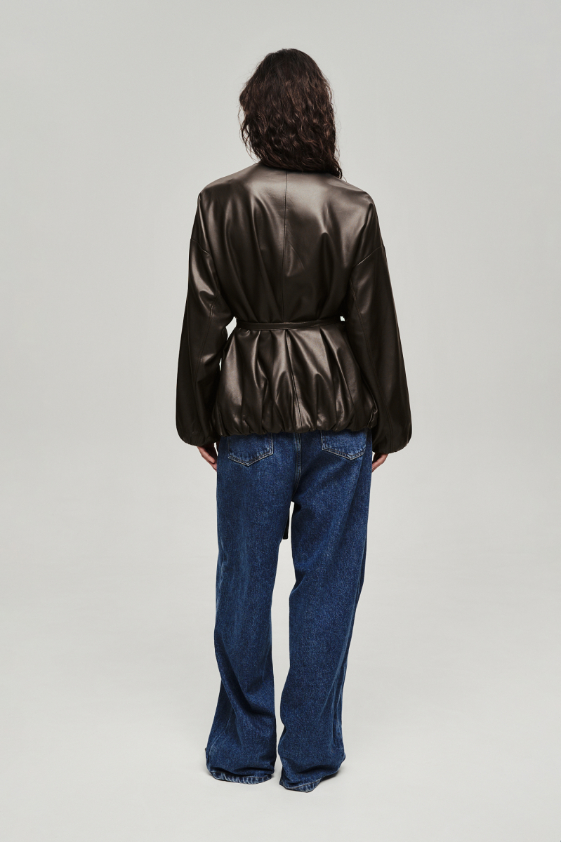 Куртка из экокожи Label .B, цвет: коричневый, Jc.43.4.CH.BRN купить онлайн
