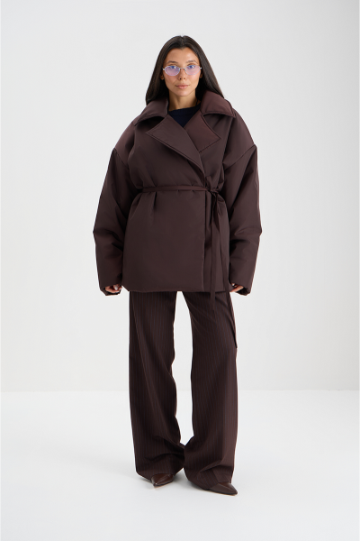 Куртка с тонким поясом MIA AIM, цвет: шоколадный,  купить онлайн
