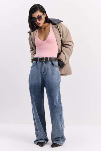 Джинсы с застежками на талии TOPTOP, цвет: голубой, TT.036.16087.600 купить онлайн