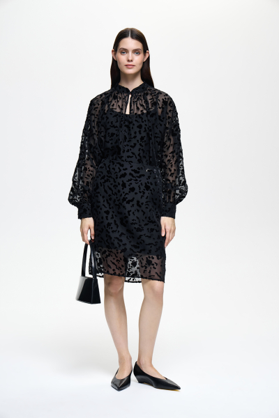 Блузка из деворе DREAMS BY ALENA AKHMADULLINA, цвет: Черный,  купить онлайн