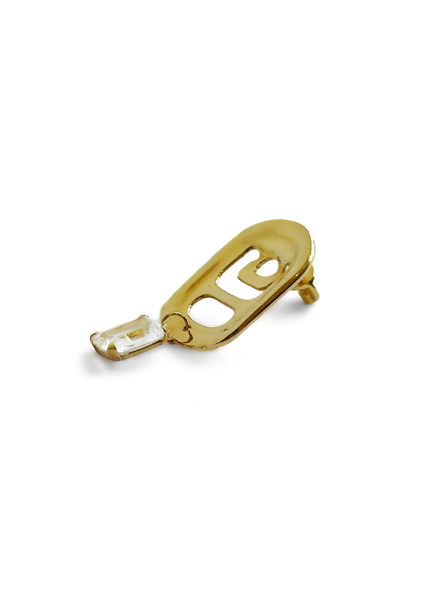 Серебряная моносерьга «Открывайся» с горным хрусталем