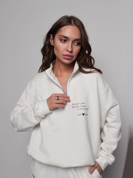 Свитшот с короткой молнией