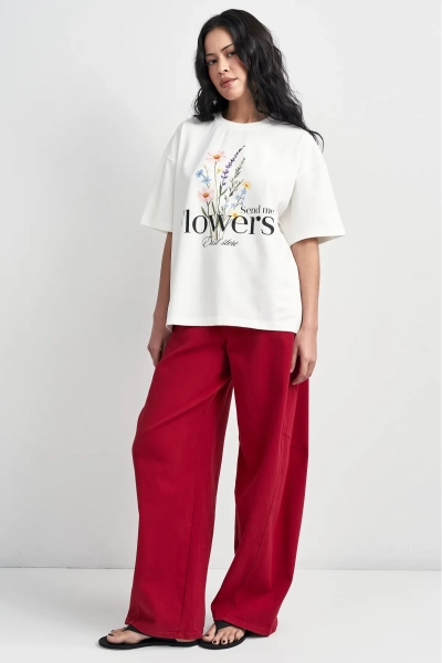 Джинсы свободные Erist store, цвет: красный, НФ-00003557 купить онлайн