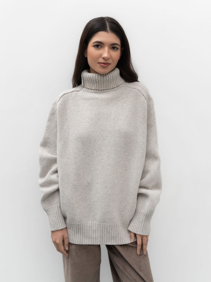 Свитер с горлом TRES, цвет: бежевый, НФ-00002442 купить онлайн