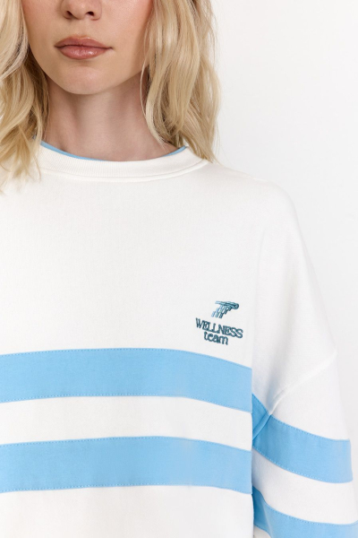 Свитшот из 100% хлопка TOPTOP, цвет: молочный с принтом, TT.053.17778.121 купить онлайн