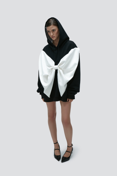 Худи с белым бантом Barbino Maison, цвет: black, 132 купить онлайн