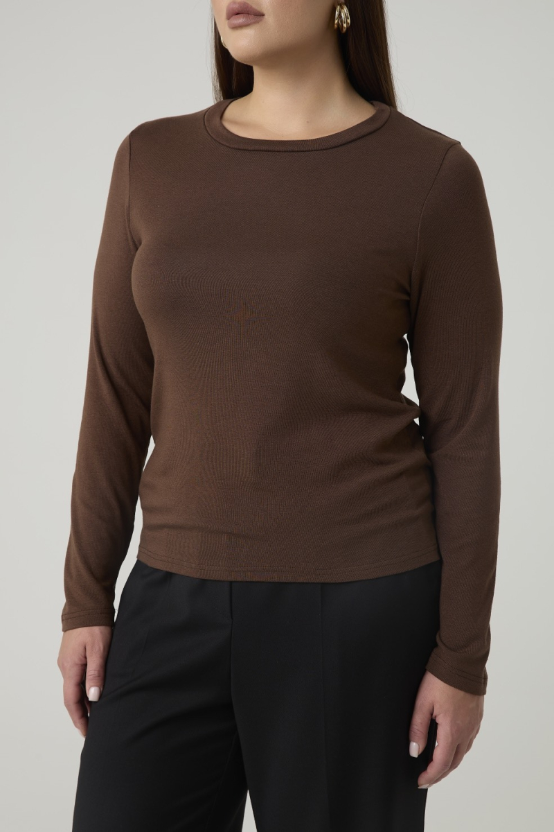 Лонгслив с шерстью мериноса 4forms, цвет: коричневый, 65487 купить онлайн