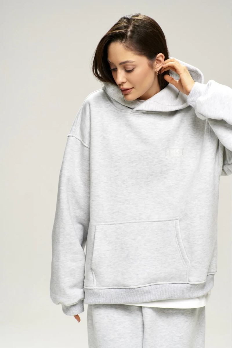 Худи с начесом Grey Melange Erist store, цвет: серый, НФ-00002997 купить онлайн