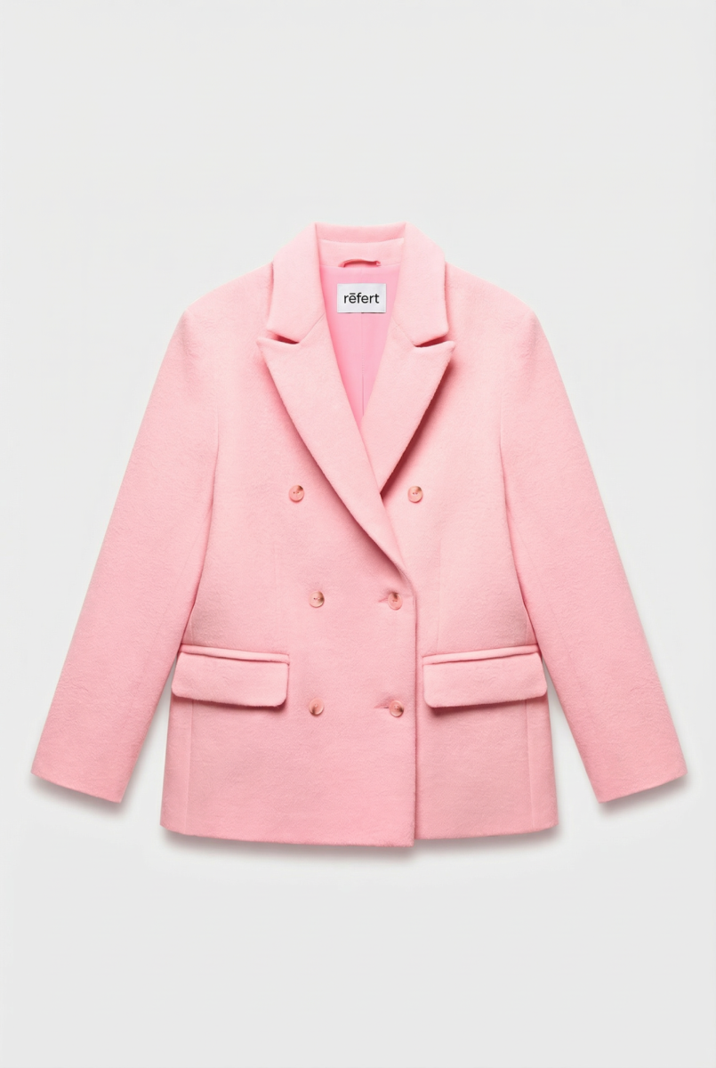 Пальто двубортное прямого силуэта