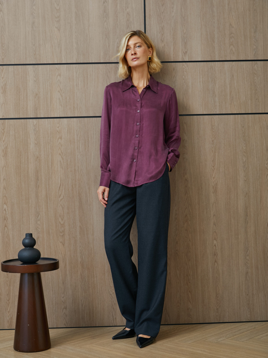 Рубашка Basic (купра) Marou, цвет: Бордовый, Mar3_2604 купить онлайн