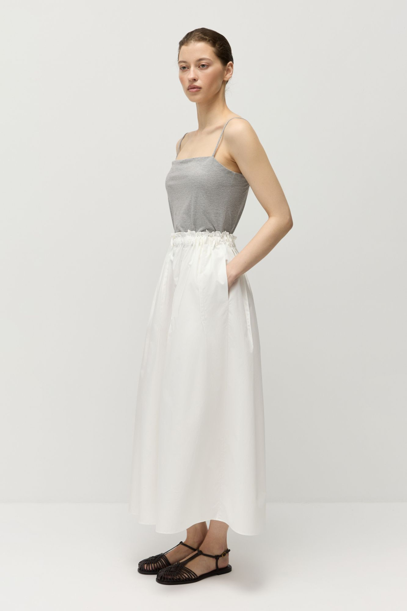 Юбка из хлопка AROUND, цвет: молочный,  купить онлайн