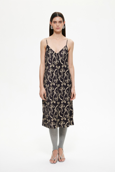 Платье-комбинация с принтом