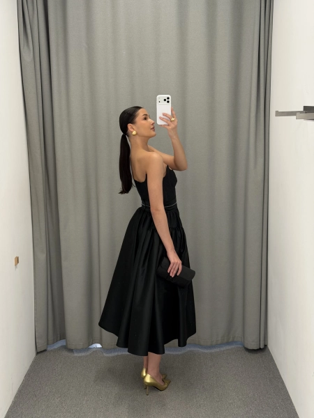 Корсетное платье миди с ремешком MUSE ME, цвет: Черный, D057 купить онлайн