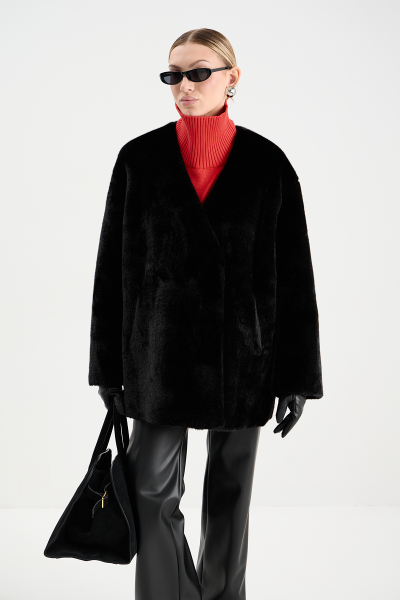 Шуба в длине мини MIA AIM, цвет: Черный, MIA540 купить онлайн