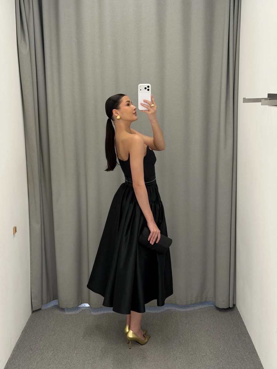 Корсетное платье миди с ремешком MUSE ME, цвет: Черный, D057 купить онлайн